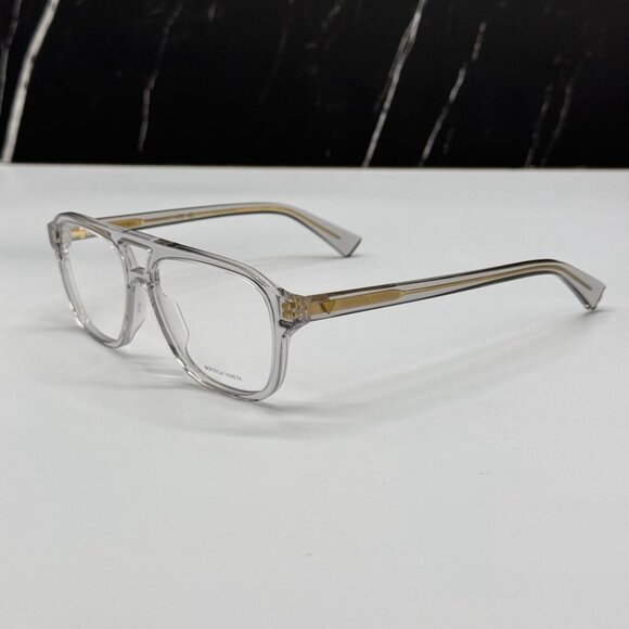 NEW BV1294O 004 BOTTEGA VENETA GREY UNISEX BOTTEGA VENETA EYEGLASSES - Picture 4 of 9